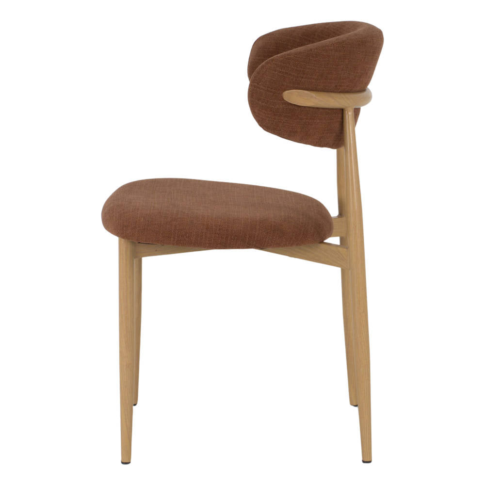 Set de 2 sillas tapizadas con patas efecto roble Caleb