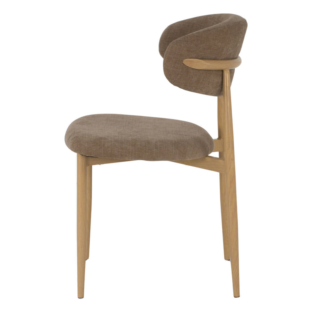 Set de 2 sillas tapizadas con patas efecto roble Caleb