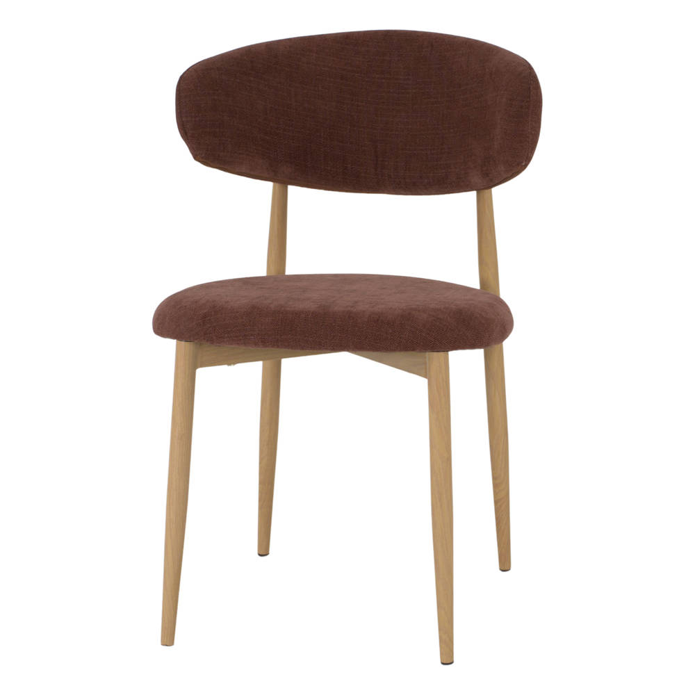 Set de 2 sillas tapizadas con patas efecto roble Caleb