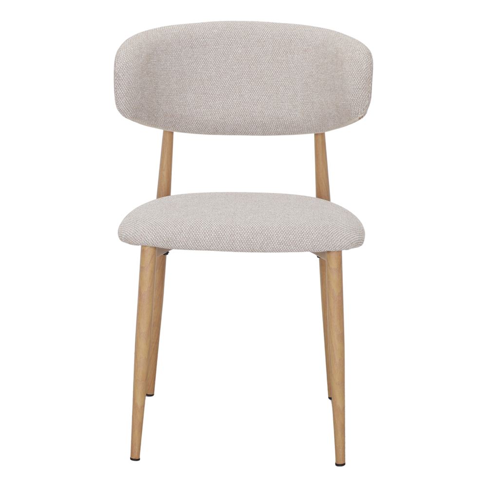Set de 2 sillas tapizadas con patas efecto roble Caleb