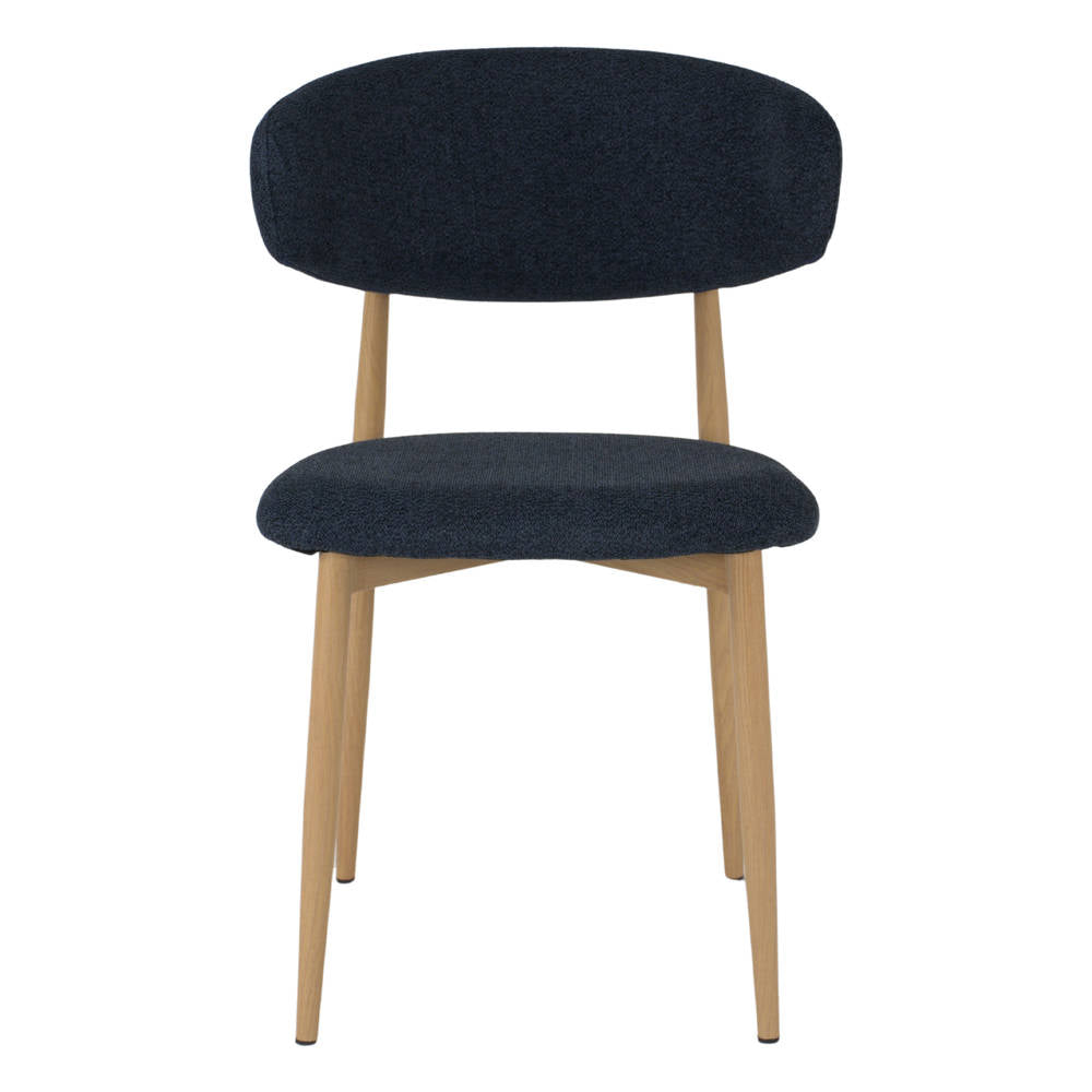 Set de 2 sillas tapizadas con patas efecto roble Caleb