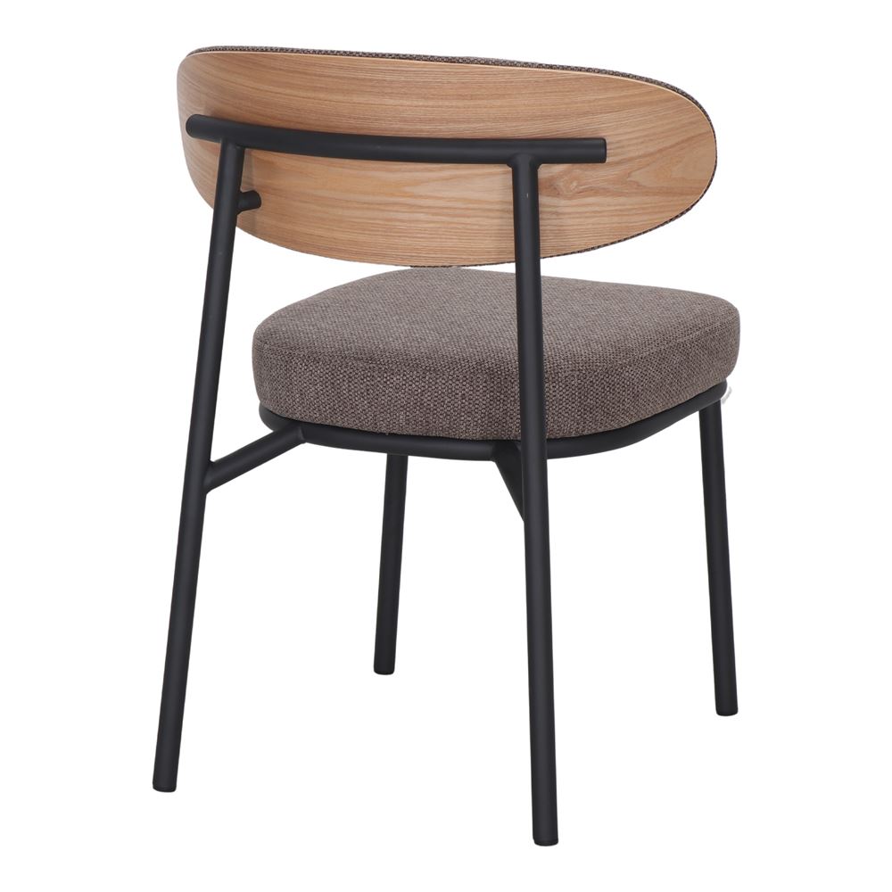 Set de 2 sillas tapizadas con respaldo de madera Ines