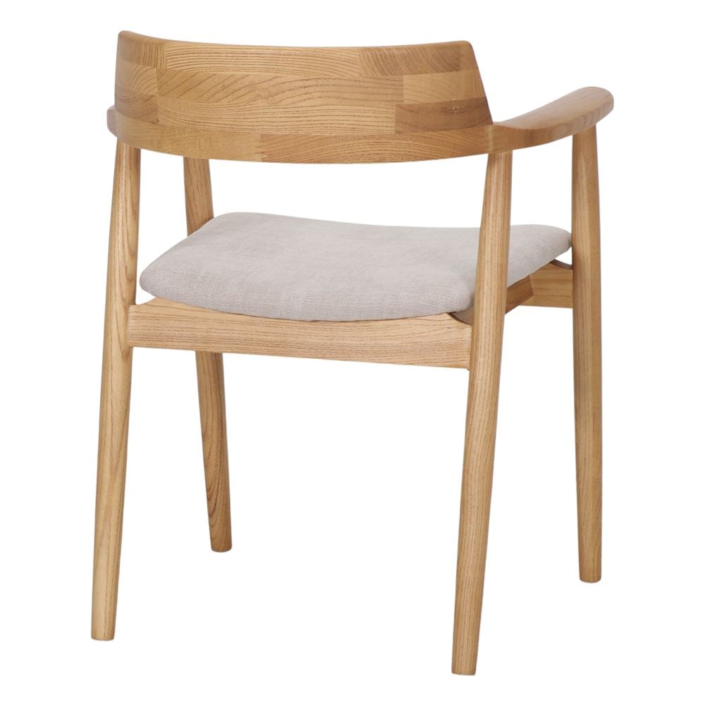 Set de 2 sillas tapizadas de olmo con brazos Conrado