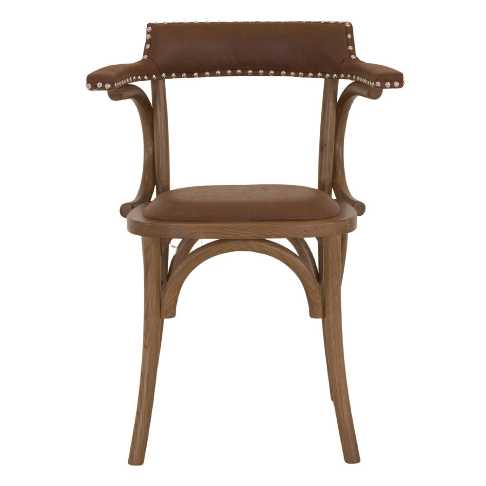 Set de 2 sillas tapizadas de roble con brazos Martim