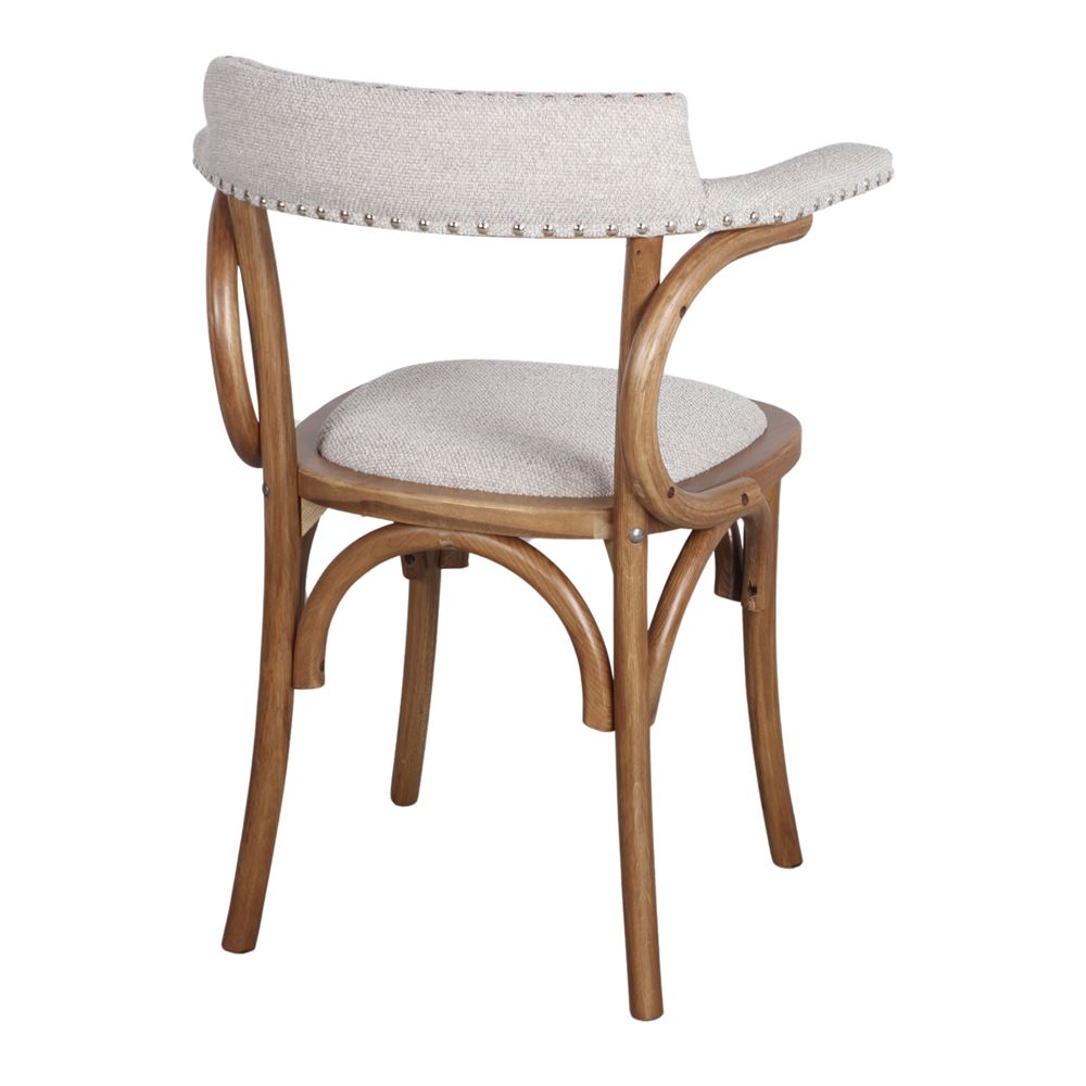 Set de 2 sillas tapizadas de roble con brazos Martim