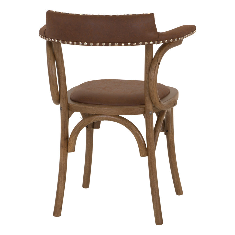 Set de 2 sillas tapizadas de roble con brazos Martim