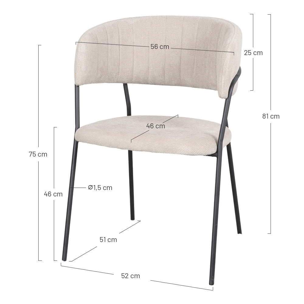 Set de 2 sillas tapizadas mid century Adhara
