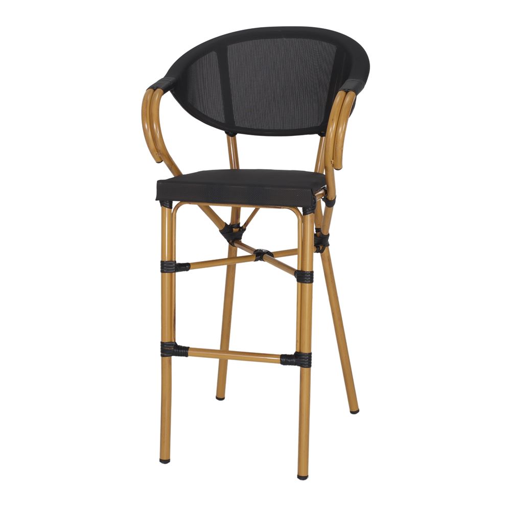 Set de 2 taburetes altos de exterior con brazos Ludovica