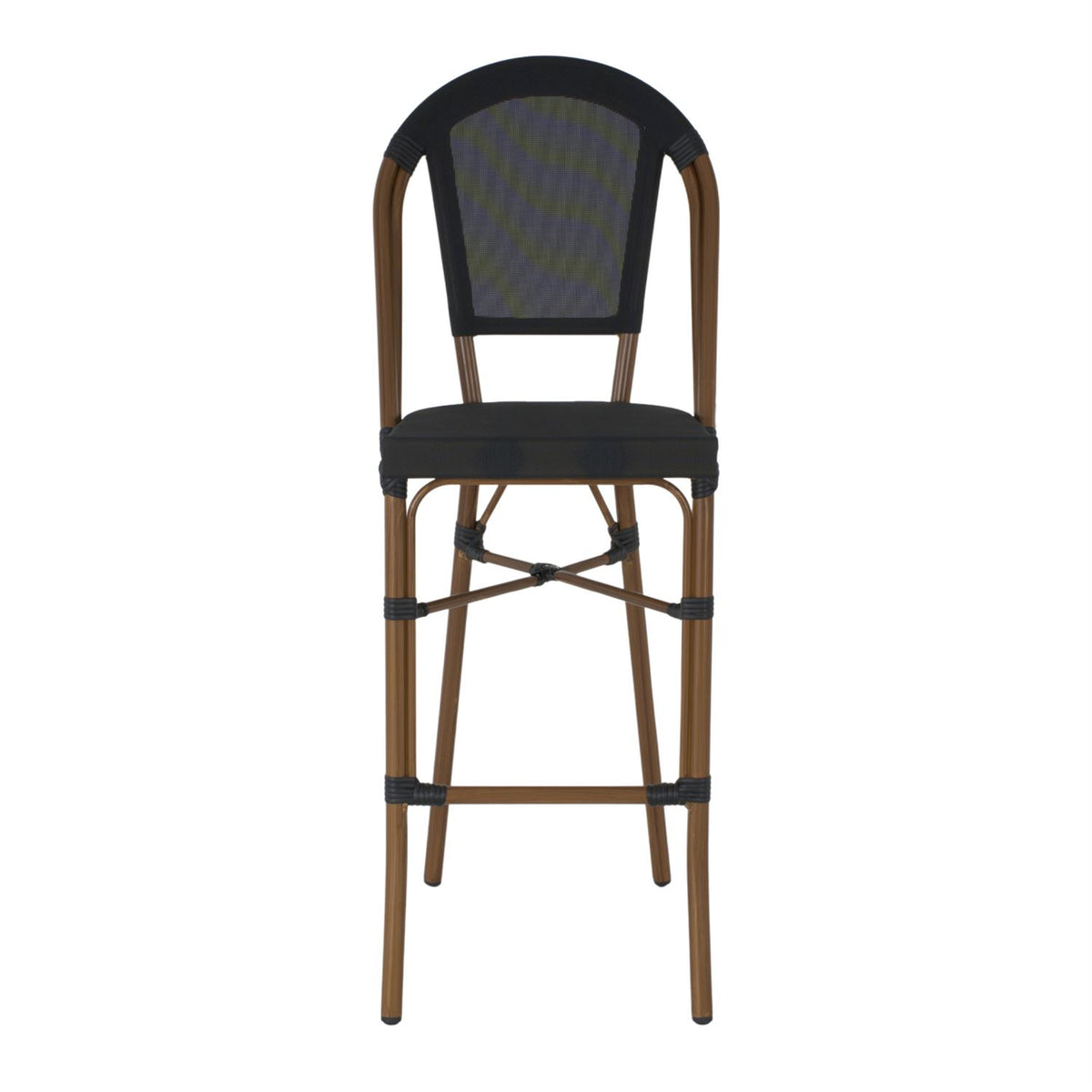Set de 2 taburetes altos de exterior con respaldo Tonia