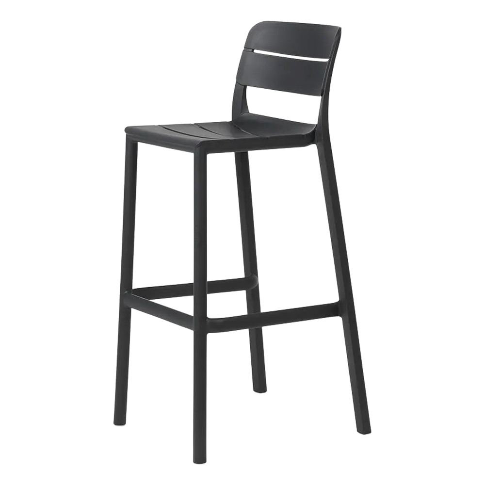 Set de 2 taburetes altos de exterior de polipropileno Ugo