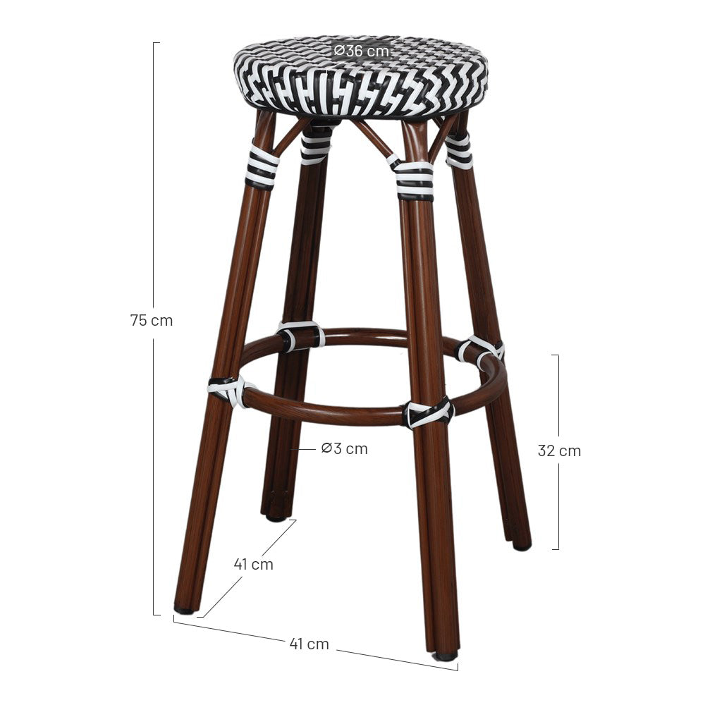 Set de 2 taburetes altos de exterior de ratán sintético Seginus