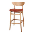 Set de 2 taburetes altos de fresno tapizados Heloisa