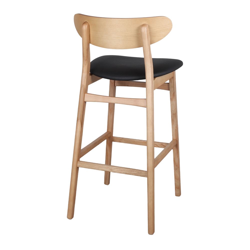 Set de 2 taburetes altos de fresno tapizados Heloisa