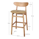 Set de 2 taburetes altos de fresno tapizados Heloisa