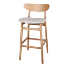 Set de 2 taburetes altos de fresno tapizados Heloisa