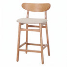 Set de 2 taburetes altos de fresno tapizados Heloisa
