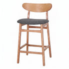 Set de 2 taburetes altos de fresno tapizados Heloisa