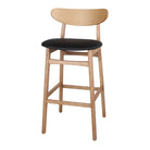 Set de 2 taburetes altos de fresno tapizados Heloisa