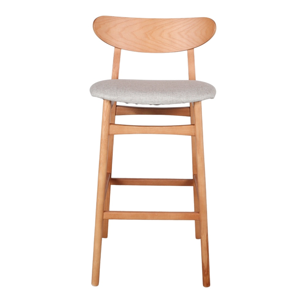 Set de 2 taburetes altos de fresno tapizados Heloisa