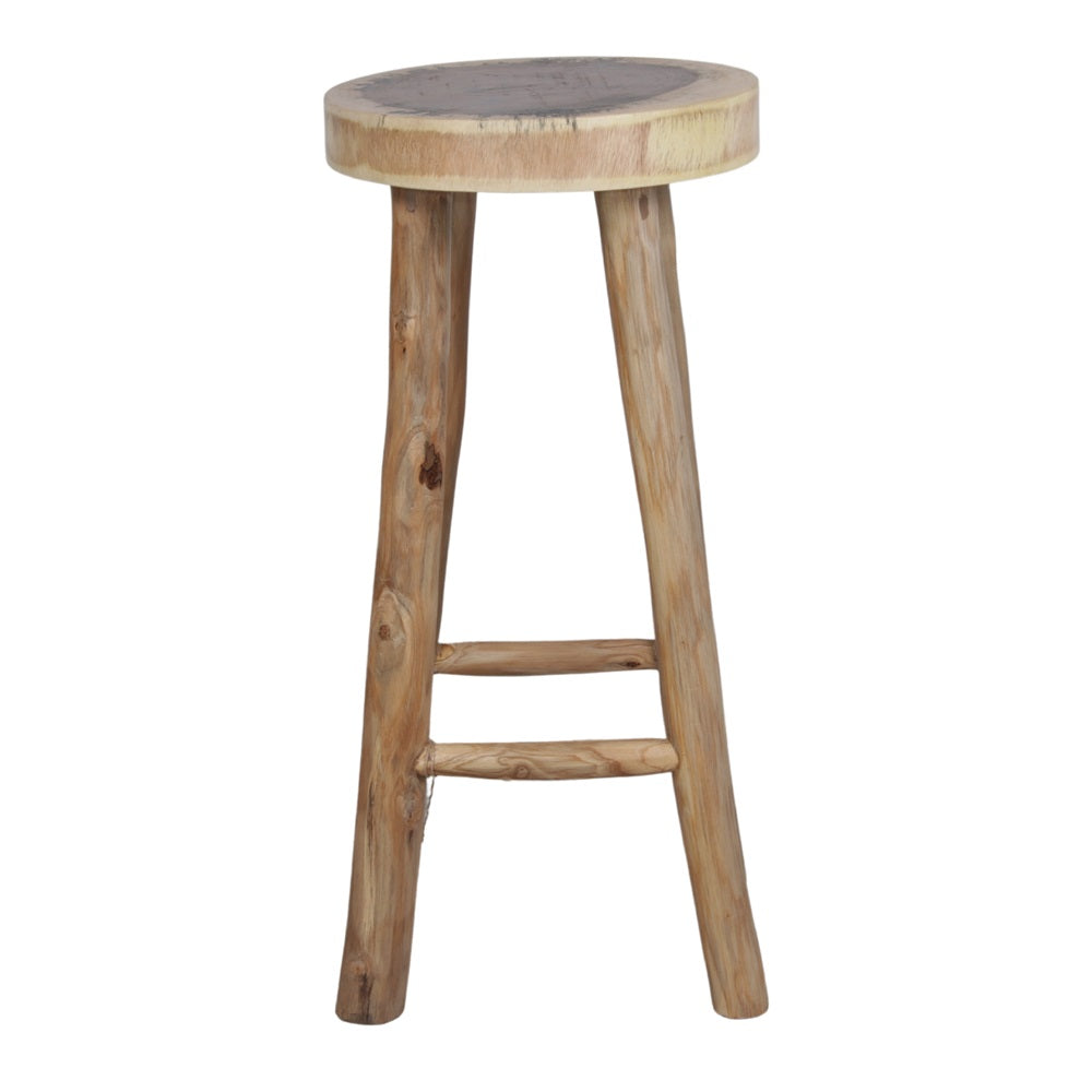 Set de 2 taburetes altos de madera tropical Saverio natural