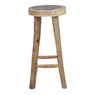 Set de 2 taburetes altos de madera tropical Saverio natural