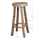 Set de 2 taburetes altos de madera tropical Saverio natural