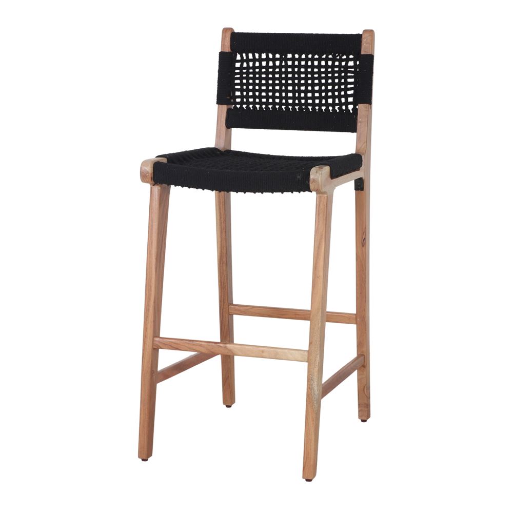 Set de 2 taburetes altos de madera y cuerda Ninetta