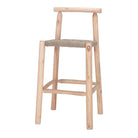 Set de 2 taburetes altos de madera y fibra marina Marissa