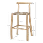 Set de 2 taburetes altos de madera y fibra marina Marissa