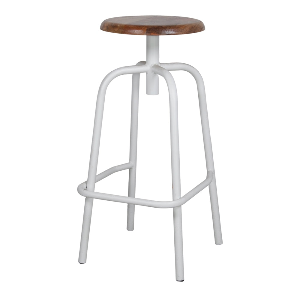 Set de 2 taburetes altos de metal y madera Atlas