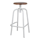 Set de 2 taburetes altos de metal y madera Atlas