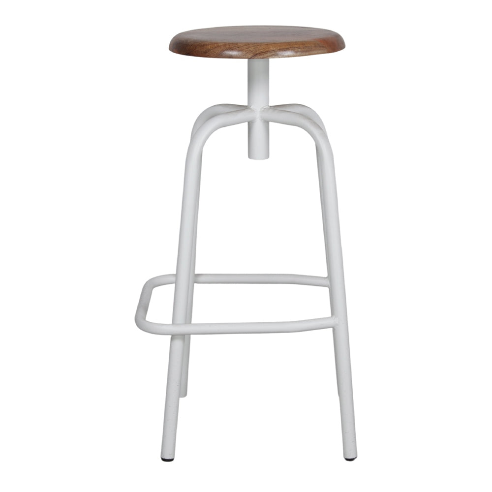 Set de 2 taburetes altos de metal y madera Atlas