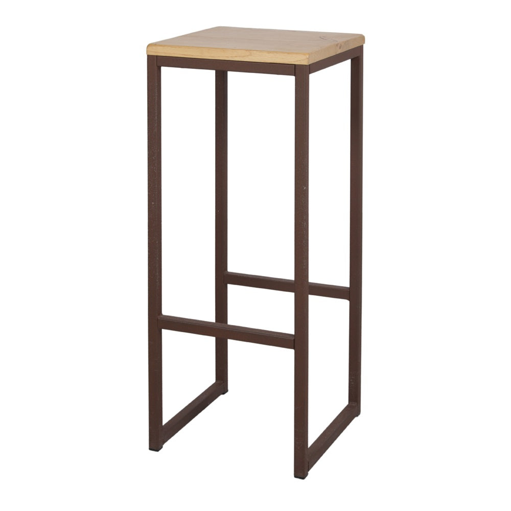 Set de 2 taburetes altos de metal y madera Castor