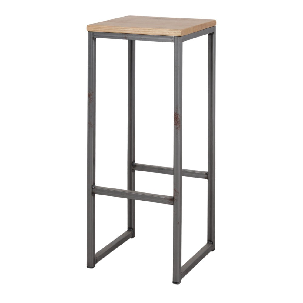 Set de 2 taburetes altos de metal y madera Castor