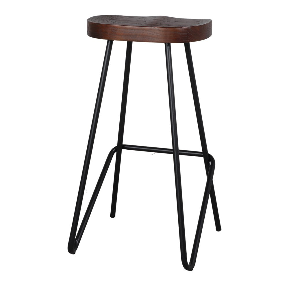 Set de 2 taburetes altos de metal y madera Tureis