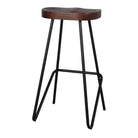 Set de 2 taburetes altos de metal y madera Tureis