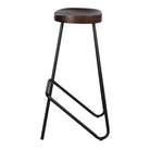 Set de 2 taburetes altos de metal y madera Tureis