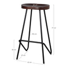 Set de 2 taburetes altos de metal y madera Tureis