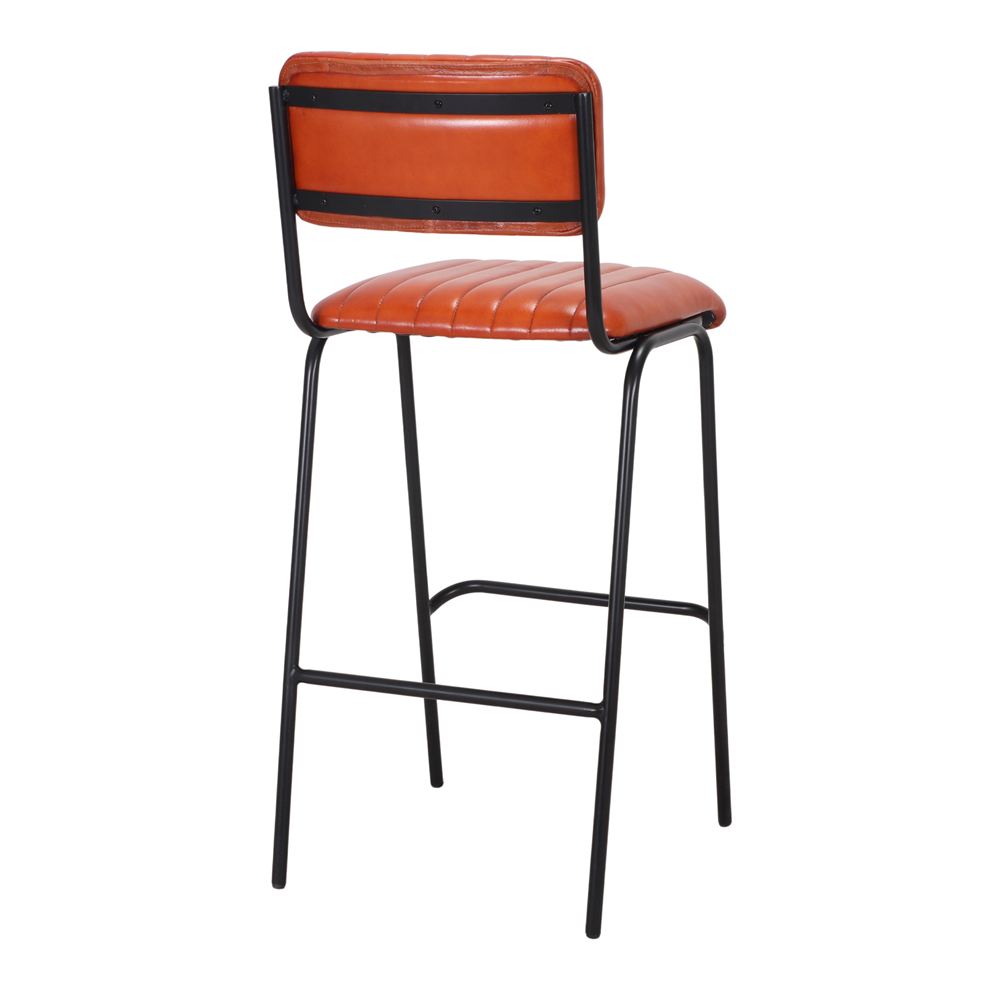 Set de 2 taburetes altos de piel Alfonso