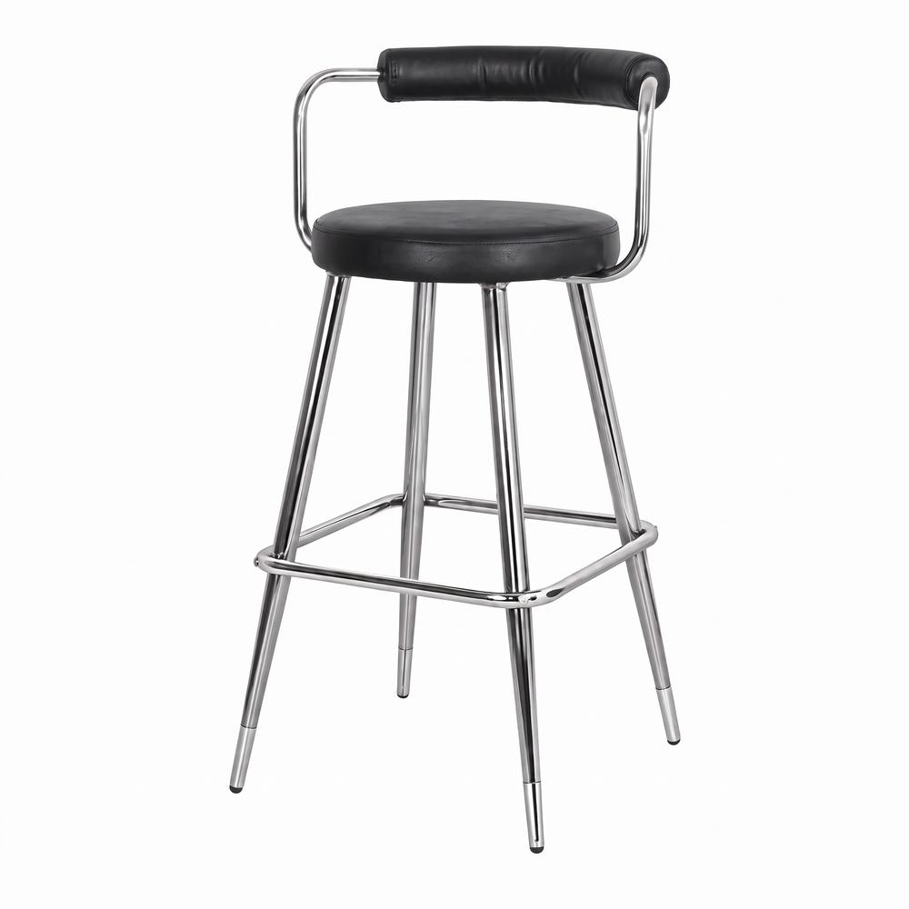 Set de 2 taburetes altos de piel con respaldo Ciro