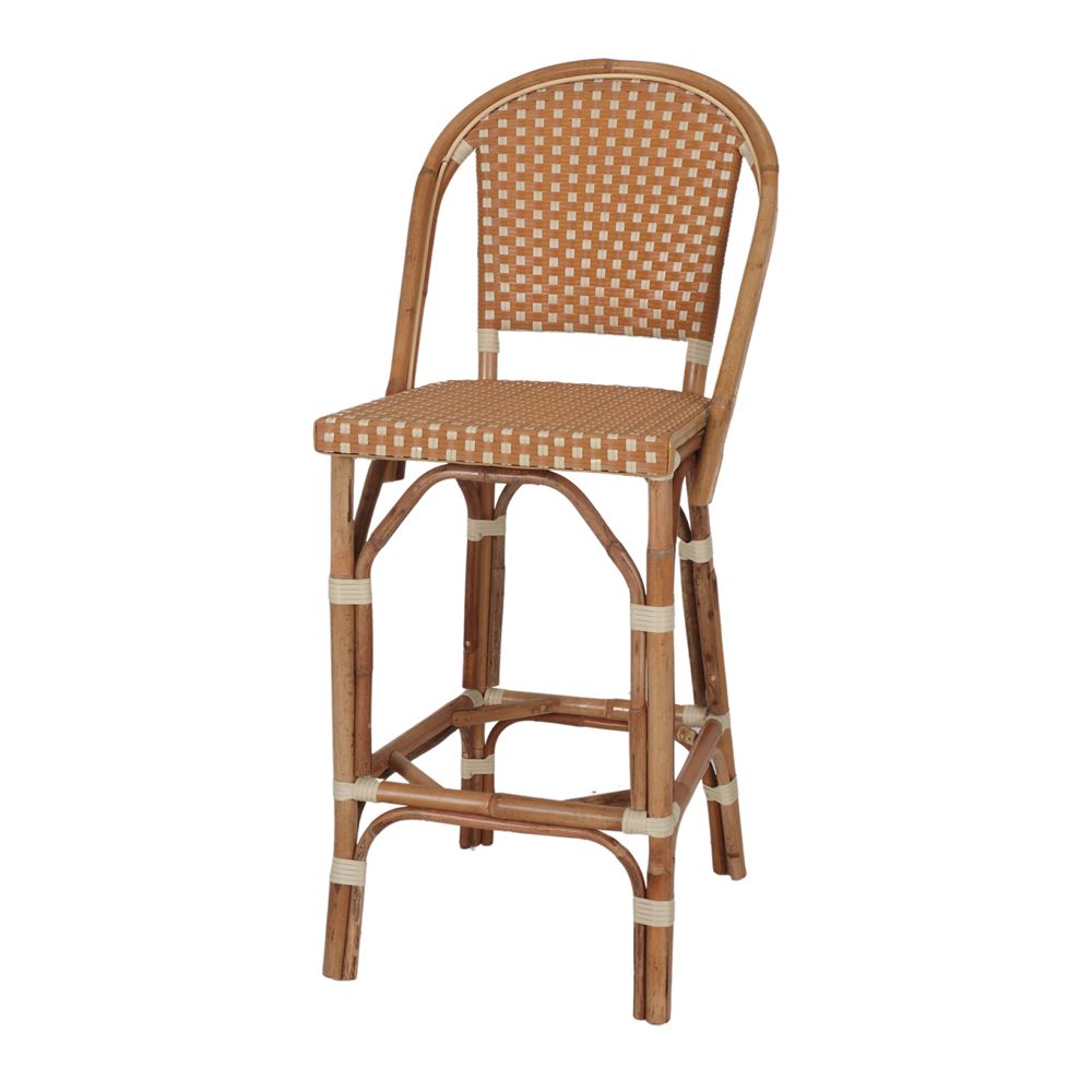 Set de 2 taburetes altos de ratán Onofre