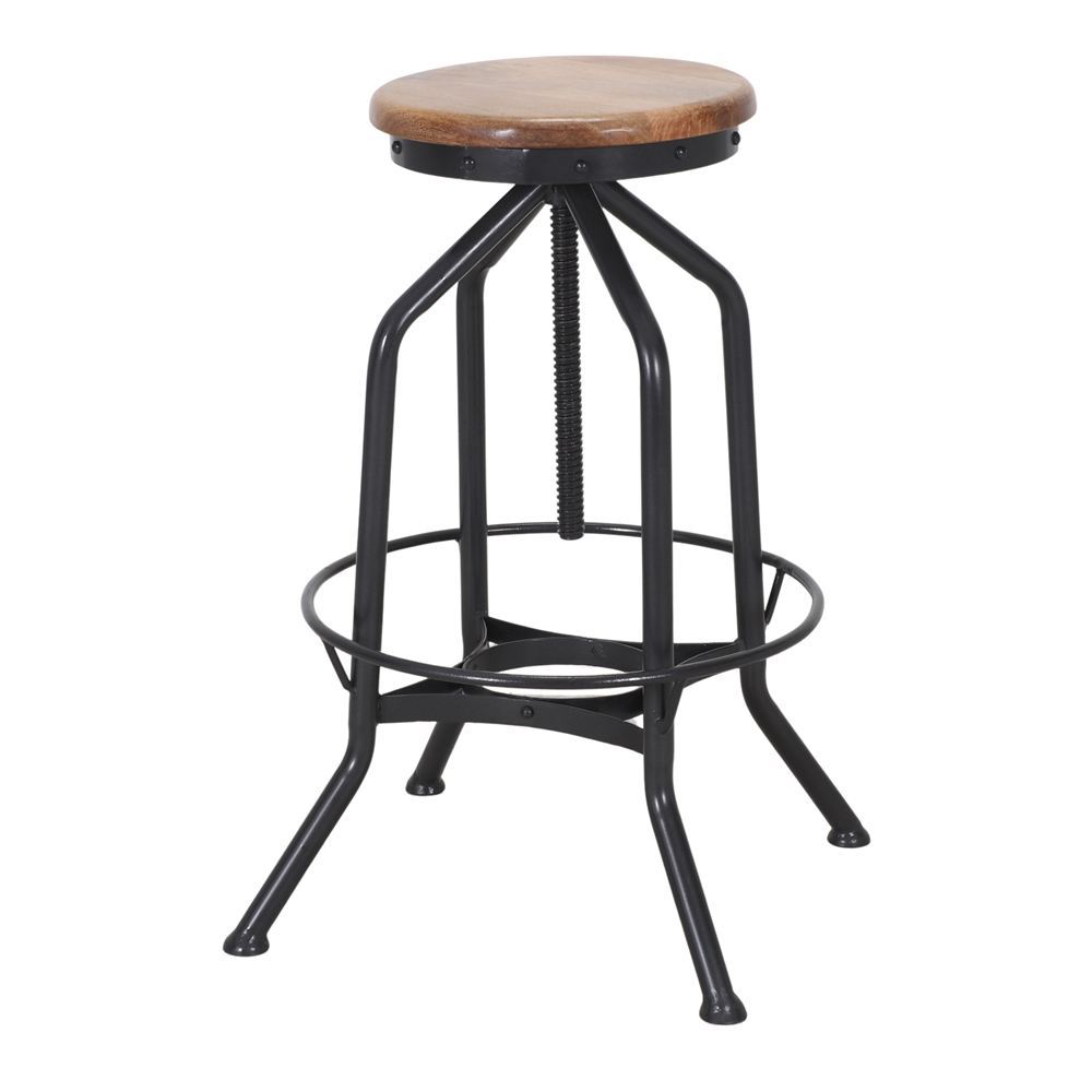 Set de 2 taburetes altos regulables de metal Bernard