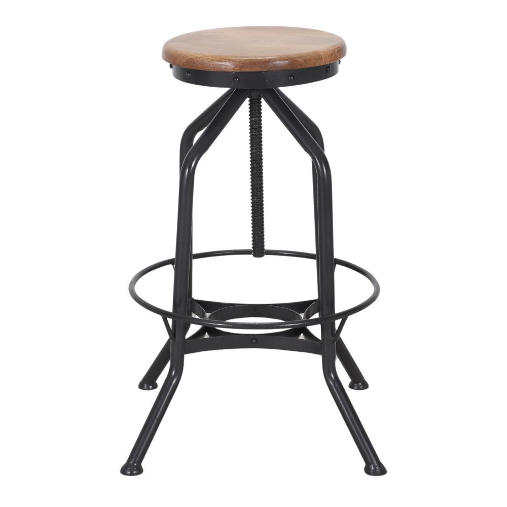 Set de 2 taburetes altos regulables de metal Bernard