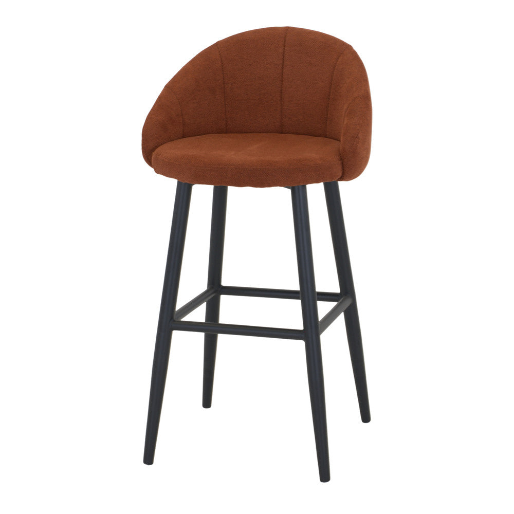 Set de 2 taburetes altos tapizados con patas de aguja Cursa