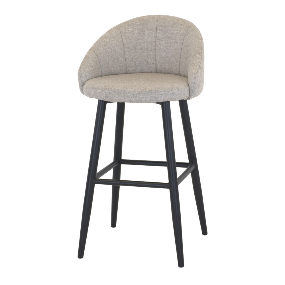 Set de 2 taburetes altos tapizados con patas de aguja Cursa