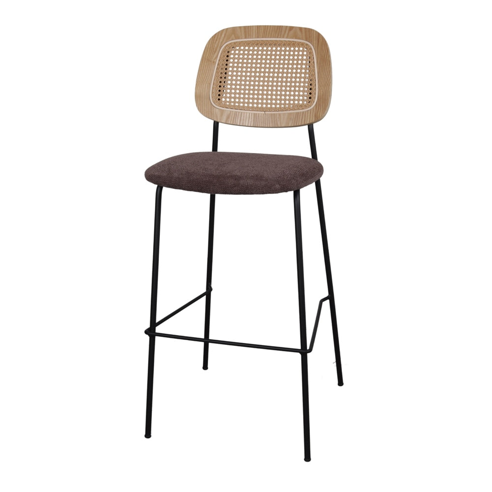 Set de 2 taburetes altos tapizados con rejilla Marisol
