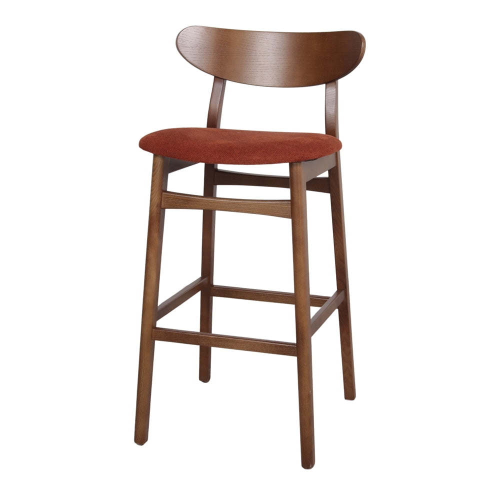 Set de 2 taburetes altos tapizados de fresno Orsola