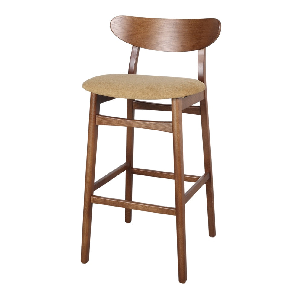 Set de 2 taburetes altos tapizados de fresno Orsola