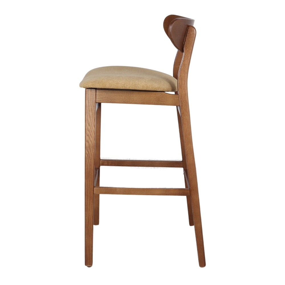 Set de 2 taburetes altos tapizados de fresno Orsola