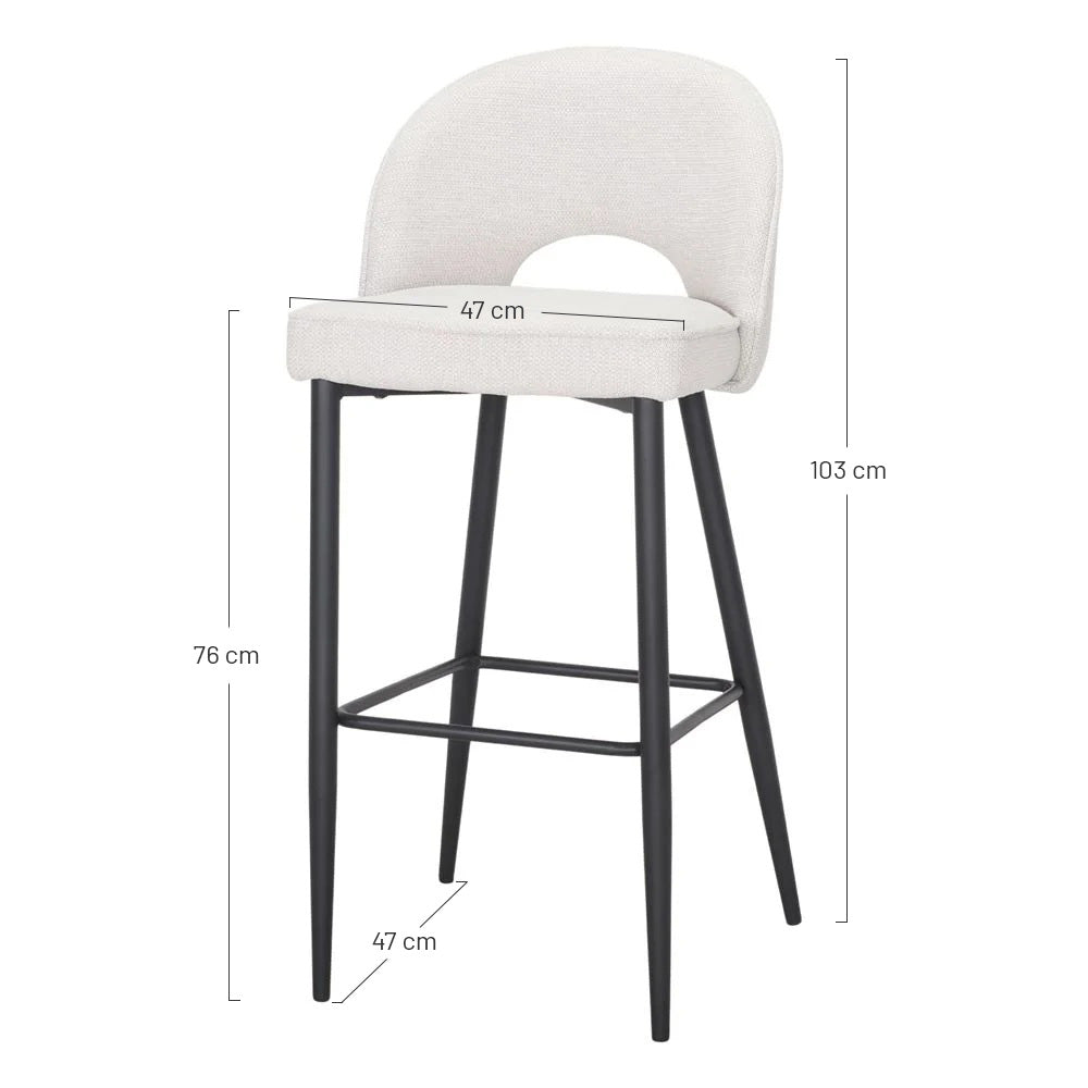 Set de 2 taburetes altos tapizados Mireia